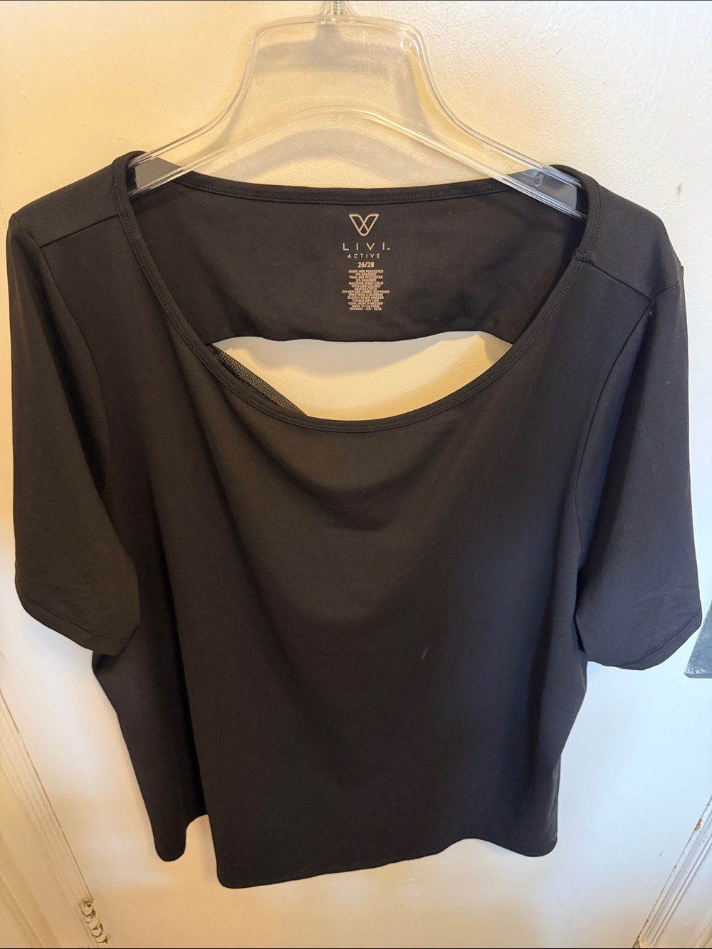 Livi Active Black Short-Sleeve Scoop-Back Tee